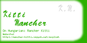 kitti mancher business card